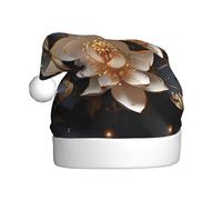 YYHHAOFA Chapeau de Noël bohème imprimé lotus doré pour adulte pour les fêtes costumées cadeaux hommes et femmes