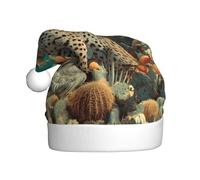YYHHAOFA Chapeau de Noël Cactus et Pois Chat Image pour Adulte pour Hommes et Femmes Vêtements Bandeau pour les occasions festives