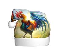 YYHHAOFA Chapeau de Noël coloré à motif de coq pour adulte, ce qui en fait un cadeau amusant et durable pour homme et femme