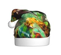 YYHHAOFA Chapeau de Noël en peluche pour adulte, image de caméléon mignon avec toucher doux pour les fêtes de vacances et les danses, convient aux hommes et aux femmes