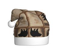 YYHHAOFA Chapeau de Noël en peluche pour adulte - Photo rustique avec toucher doux pour les fêtes de vacances et les danses - Convient pour les hommes et les femmes