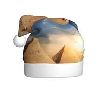 YYHHAOFA Chapeau de Noël en peluche pour adulte - Pyramide égyptienne dans le désert - Doux au toucher - Pour les fêtes de vacances et les danses - Convient aux hommes et aux femmes