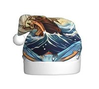 YYHHAOFA Chapeau de Noël imprimé boussole nautique pour adulte, bord doux et moelleux, léger et confortable