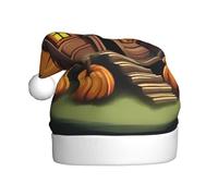 YYHHAOFA Chapeau de Noël imprimé citrouille cottage pour adulte, bord doux et moelleux, léger et confortable