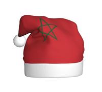 YYHHAOFA Chapeau de Noël imprimé drapeau du Maroc pour adulte pour fêtes costumées cadeaux hommes et femmes