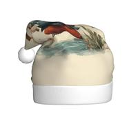 YYHHAOFA Chapeau de Noël imprimé The Mouse that fishes pour adulte, bord doux et moelleux, léger et confortable