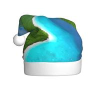 YYHHAOFA Chapeau de Noël imprimé « Une île dans l'océan » pour adulte, bord doux et moelleux, léger et confortable