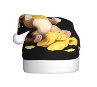 YYHHAOFA Chapeau de Noël motif chaton mangeant des chips de pommes de terre pour adulte Halloween fête