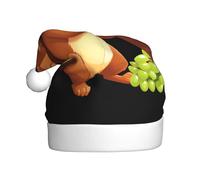 YYHHAOFA Chapeau de Noël motif écureuil mangeant des raisins pour adulte, doux et moelleux, idéal pour une utilisation à long terme