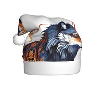 YYHHAOFA Chapeau de Noël motif loup couvert de feu pour adulte pour homme et femme vêtements bandeau pour les occasions festives