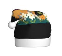 YYHHAOFA Chapeau de Noël motif petit monstre dans les fleurs pour adulte, doux, léger et moelleux pour homme et femme