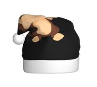 YYHHAOFA Chapeau de Noël motif petit singe aux yeux fermés pour adulte, ce qui en fait un cadeau amusant et durable pour homme et femme