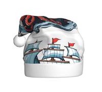 YYHHAOFA Chapeau de Noël motif pieuvre pirate à voile pour adulte, ce qui en fait un cadeau amusant et durable pour homme et femme