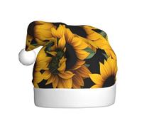 YYHHAOFA Chapeau de Noël motif tournesol sur B noir pour adulte, ce qui en fait un cadeau amusant et durable pour homme et femme