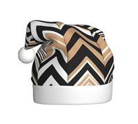 YYHHAOFA Chapeau de Noël noir blanc brun clair image zigzag pour adulte pour homme et femme vêtements bandeau pour les occasions festives