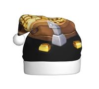 YYHHAOFA Chapeau de Noël pour adulte en forme de coffre au trésor avec pièces d'or - Doux et moelleux - Idéal pour une utilisation à long terme