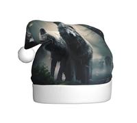 YYHHAOFA Chapeau de Noël pour adulte Motif deux loups doux et moelleux, idéal pour une utilisation à long terme
