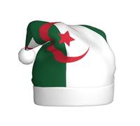 YYHHAOFA Chapeau de Noël pour adulte Motif drapeau de l'Algérie Doux et moelleux Idéal pour une utilisation longue durée