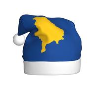 YYHHAOFA Chapeau de Noël pour adulte Motif drapeau du Kosovo Doux et moelleux Idéal pour une utilisation à long terme