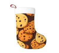 YYHHAOFA Chaussette de Noël imprimée Cookies Food Chocolate Chip Biscuits Idéal pour décorer les bureaux, les arbres, les cheminées et les tables
