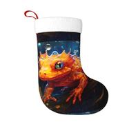 YYHHAOFA Chaussette de Noël imprimée de salamandres mystérieuses parfaites pour décorer les bureaux, les arbres, les cheminées et les tables