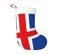 YYHHAOFA Chaussette de Noël imprimée drapeau de l'Islande parfaite pour décorer les bureaux, les arbres, les cheminées et les tables
