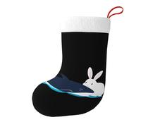 YYHHAOFA Chaussettes de Noël avec inscription « The little white rabbit who saved the whale » - Décoration de Noël - Grande capacité