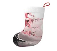 YYHHAOFA Chaussettes de Noël en bambou et fleurs de cerisier - Image zen - Chaussettes de Noël - Grande capacité - Imprimé - Décoration