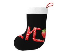 Yyhhaofa Chaussettes de Noël imprimées des deux côtés avec des fraises imprimées pour une grande capacité pour les fêtes de fin d'année, décorations d'intérieur