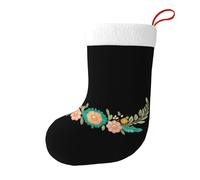Yyhhaofa Chaussettes de Noël imprimées double face avec broderies et perles pour décoration d'intérieur de grande capacité
