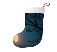 Yyhhaofa Chaussettes de Noël imprimées double face Full Moon High in The Sky pour décoration d'intérieur de fête de vacances de grande capacité
