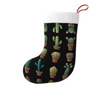 Yyhhaofa Chaussettes de Noël imprimées recto-verso pour toutes sortes de cactus pour décorations d'intérieur de fête de vacances de grande capacité