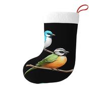 Yyhhaofa Chaussettes décoratives de Noël avec impression deux oiseaux pour remplir de petits cadeaux tels que des bonbons et des petits jouets
