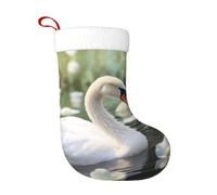 YYHHAOFA Chaussettes décoratives de Noël douces, beau motif cygne blanc, légères, avec une bonne sensation tactile pour Halloween, Noël et Nouvel An