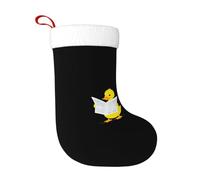 YYHHAOFA Chaussettes décoratives de Noël en forme de canard jaune qui aime apprendre l'image. Douces, moelleuses et durables pour Halloween, les réunions de vacances, etc