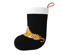 YYHHAOFA Chaussettes décoratives de Noël motif gros tigre buvant du lait et du thé - Ajoutez une touche festive à Halloween, Noël