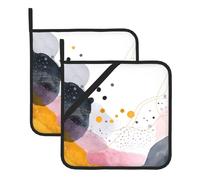 YYHHAOFA Color World Lot de 2 tapis de pot carrés isolés, épais, imperméables, faciles à nettoyer