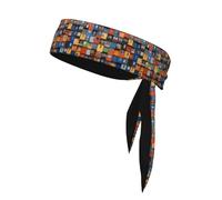 YYHHAOFA Container House Picture Foulard de sport, absorbant la transpiration et respirant, bandeau de mouvement, foulard double face