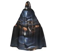 YYHHAOFA Cool Future City Pattern Halloween Adulte Cape à capuche Hommes et femmes Vêtements Manteau Jeu de rôle
