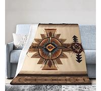 YYHHAOFA Couverture en micro polaire ultra douce avec motif peinture amérindienne 203,2 x 152,4 cm, légère, durable et pliable de manière compacte