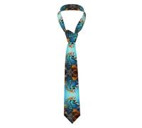 YYHHAOFA Cravate bleue pour homme avec image d'hippocampe pour le travail, le travail, les anniversaires, les mariages, les fêtes, les banquets Entretien facile 145 x 7,9 cm