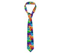 YYHHAOFA Cravate pour homme à impression géométrique arc-en-ciel - Douce et confortable pour le travail, le travail, un anniversaire, un mariage, une fête, un banquet - 145 x 7,9 cm - Entretien facile