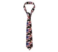 YYHHAOFA Cravate pour homme avec motif aigle patriotique américain avec image de drapeau américain pour les vacances et le travail