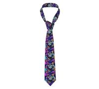YYHHAOFA Cravate pour homme avec motif de chat avec image de fumée brillante de style classique adaptée pour les vacances et le travail