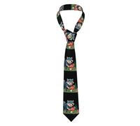 YYHHAOFA Cravate pour homme Big Bad Wolf cueillant des champignons pour le travail, le quotidien, le travail, les anniversaires, les mariages, les fêtes, les banquets Entretien facile 145 x 7,9 cm