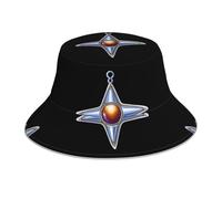 YYHHAOFA Cross Star Pendentif Impression Réfléchissant Chapeau Bob Chapeau Léger Respirant Pliable pour Homme et Femme Noir