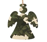 YYHHAOFA Décoration de Noël en bois en forme d'ange, 1 tableau camouflage militaire à suspendre