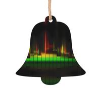 YYHHAOFA Décoration de Noël en bois en forme de cloche 1 pièce Cool Music Wave Image à suspendre
