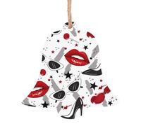 YYHHAOFA Décoration de Noël en bois en forme de cloche, 1 pièce, motif lèvres et talons hauts