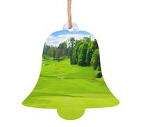 YYHHAOFA Décoration de Noël en bois en forme de cloche, image de parcours de golf de Vancouver à accrocher aux arbres de Noël